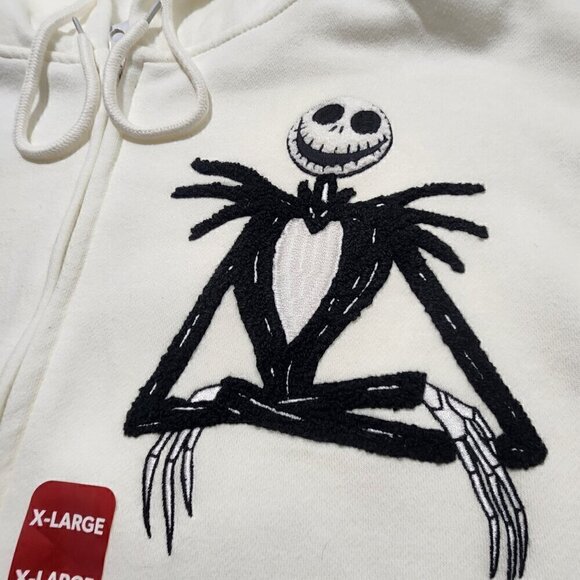 The Nightmare Before Christmas Womens Hoodie Fleece Zip Embroidery Patch XL‎ - Picture 9 of 12